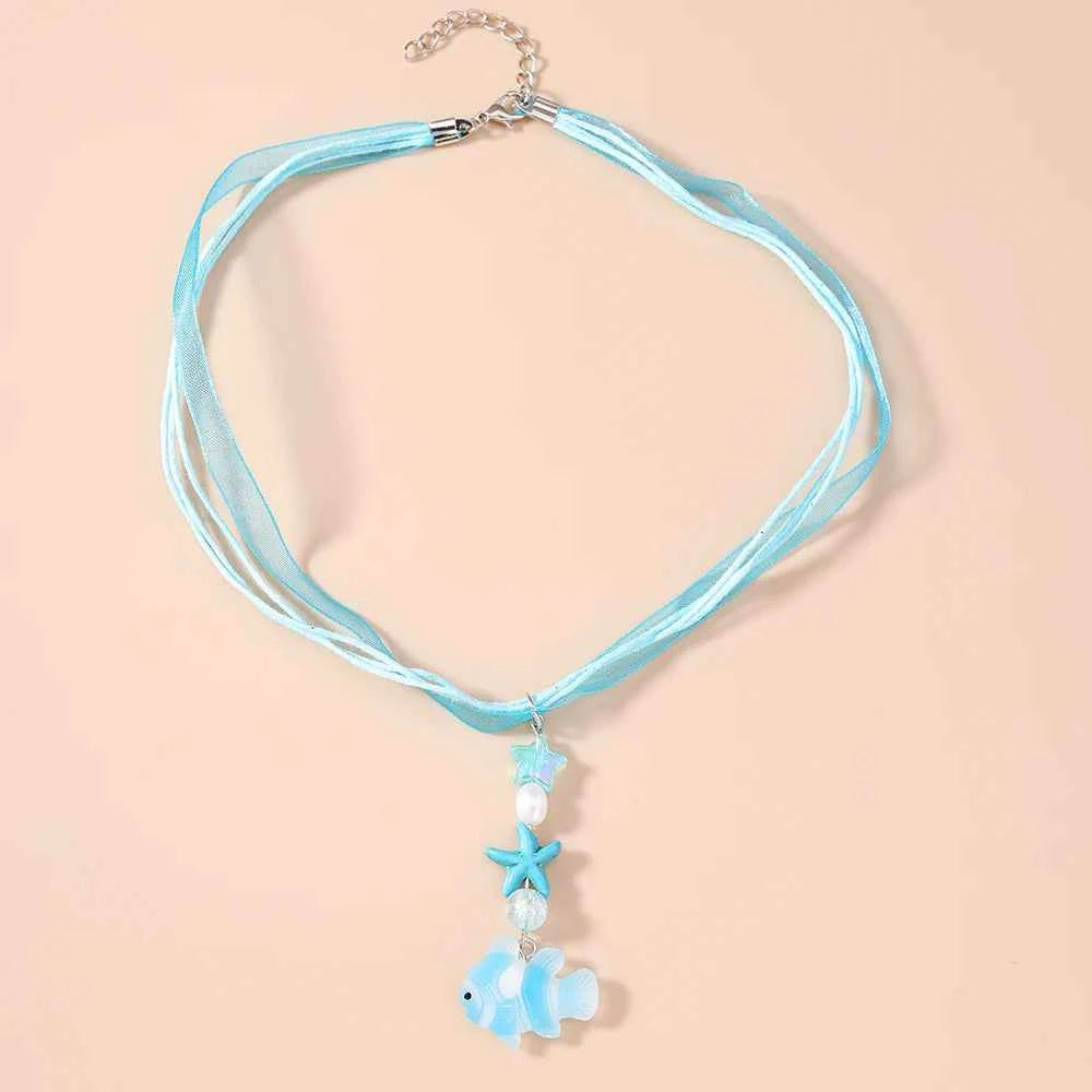 Aihua Chic Cute Clownfish Earrings for Women Girls Y2K Summer Beach Seaside Vacation Earrings Necklace Friends Kids Jewelry Gift