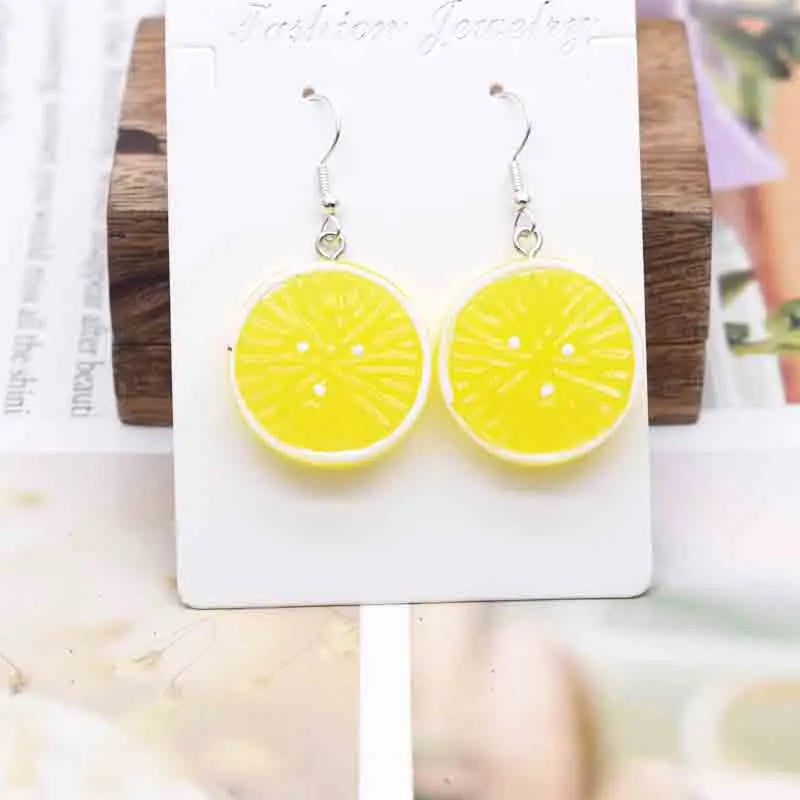 Earring For Women Resin Handmade Cartoons Animals Fruits Vegetables Kawaii Drop Earrings Funny Gifts