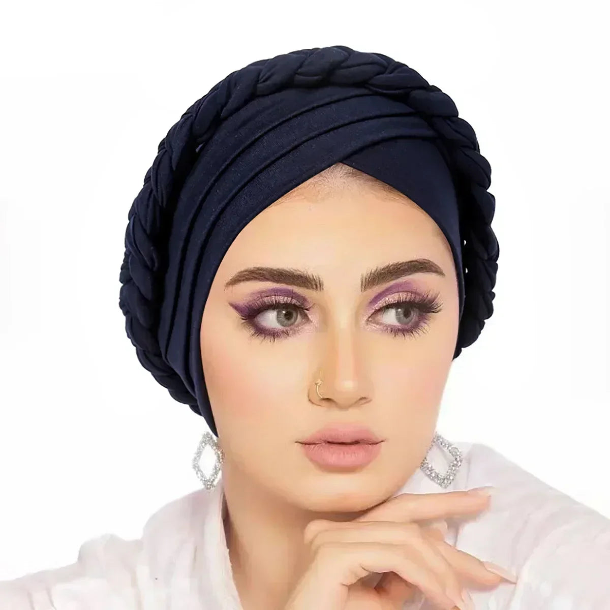 Women Sequin Knotted Turban Indian Hat Muslim Hijab Beanie Bonnet Hair Loss Headscarf Chemo Cap Headwear Bandanas Turbante Mujer - NamafadStore