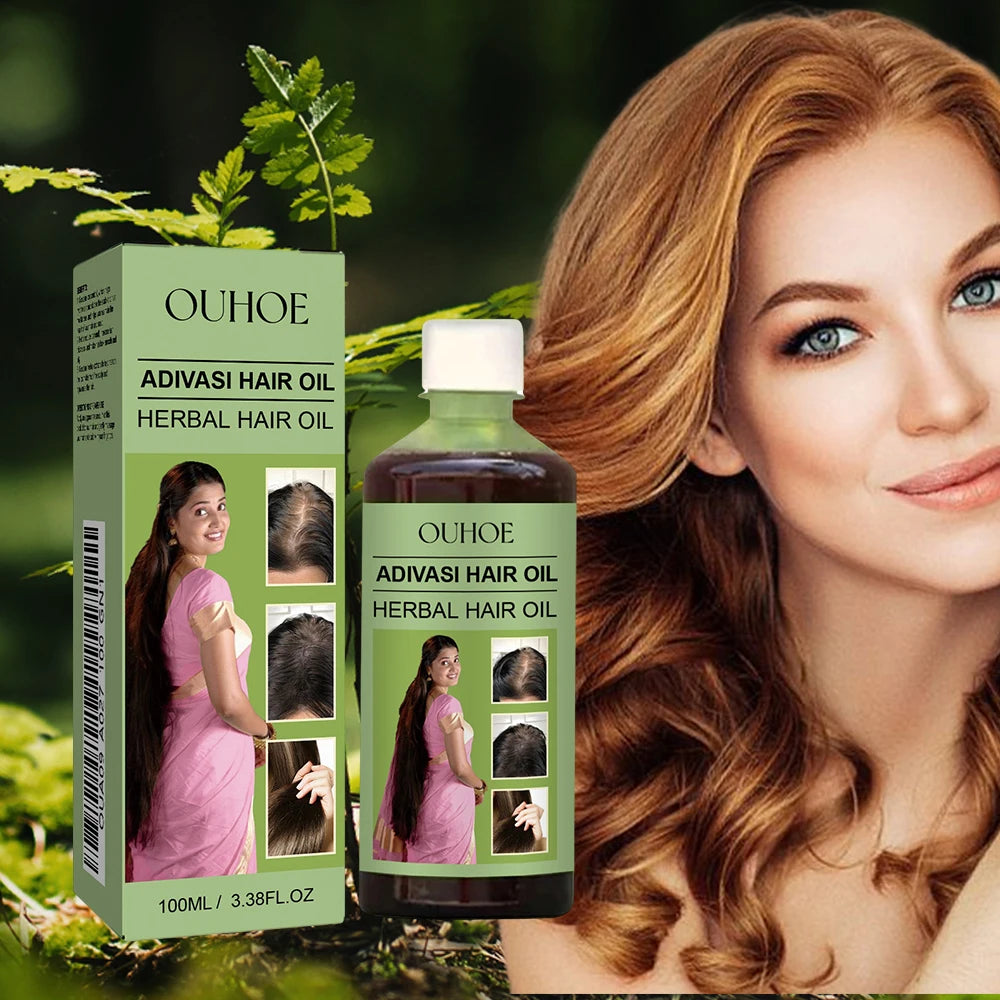 India Adivasi Herbal Hair Oil Fast  Repair Damaged Thicken Hair Deep Cleansing Scalp Nourishing Strengthening Hair Care Products