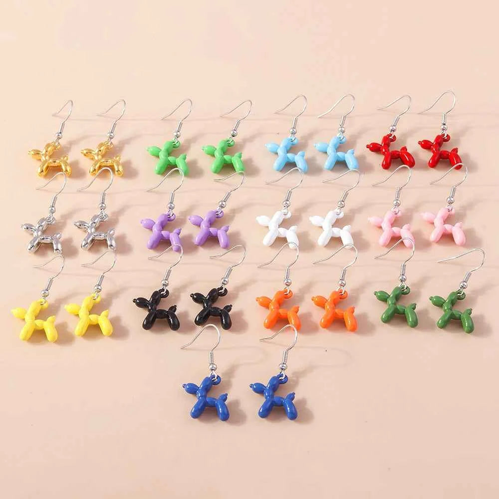 New Cute Colorful Creative Puppy Dog Earrings For Women Girls Simple Cartoon Animal Earring Pendants Lovely Jewelry Accessories