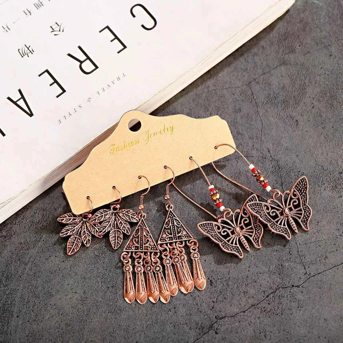 Boho Ethnic Dangle/Round Earrings For Women Vintage Fashion 2024 Earrings Sets Pendientes Earring Unusual Pendant Jewelry Female