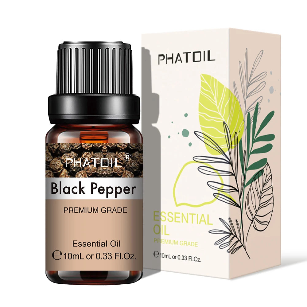 PHATOIL Natural Plant Essential Oil 10ml Eucalyptus Rose Lemon Bergamot Vanilla Peppermint 1PCS Aroma Essential Oil For Diffuser - NamafadStore