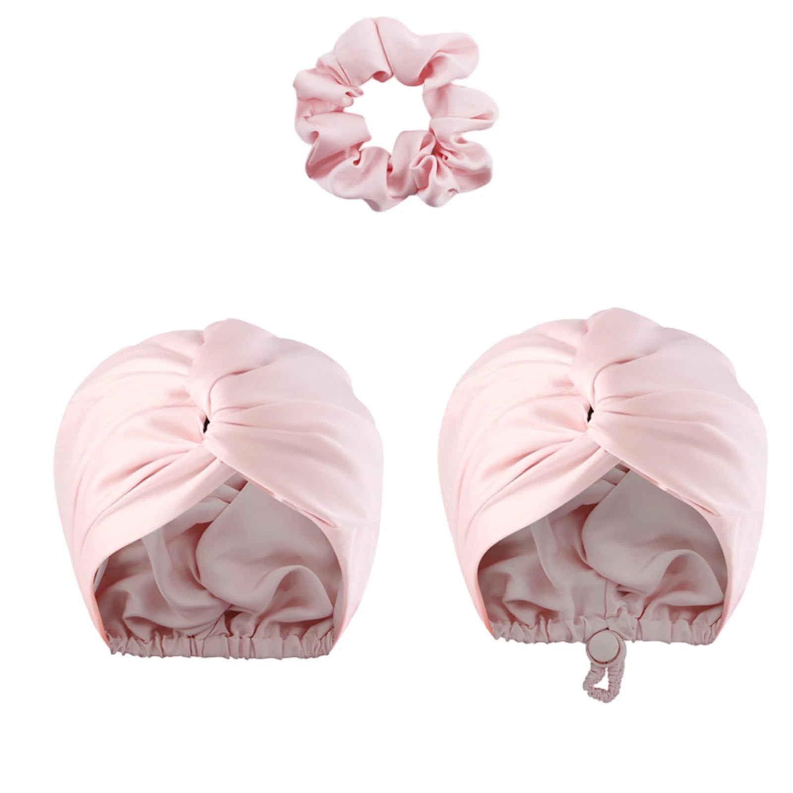Unisex Solid-Color Adjustables Silk Satins Hair Bonnets High Elasticity Soft Sleep Cap For Women Men - NamafadStore