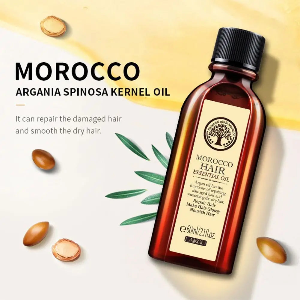 Moroccan Argan Oil Leave-In Treatment 50ml Anti-Frizz Hydrating Smoothing Hair Mask for Damaged Salon Care, Repair Dryness Split - NamafadStore