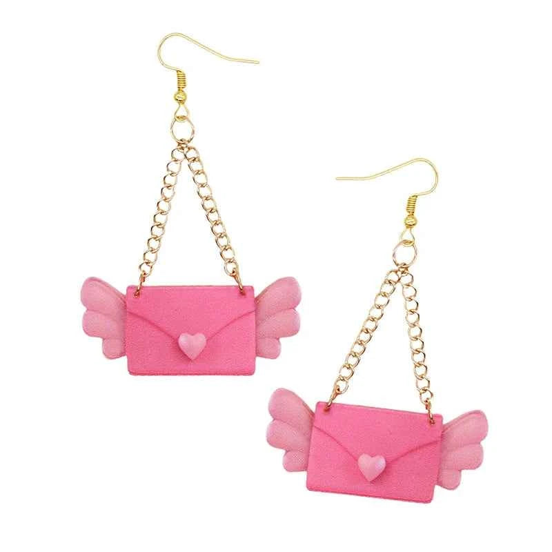 Earrings For Women Girls Hip Hop Cute Exaggeration Special Creativity Jewelry Valentine's Day Teddy Bear Sweet Heart