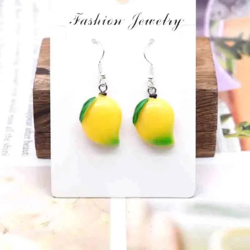 Earring For Women Resin Handmade Cartoons Animals Fruits Vegetables Kawaii Drop Earrings Funny Gifts
