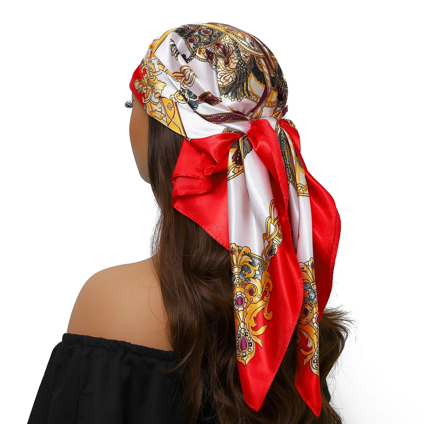 Popular Shawls Europe And America Fashion Bandannas New Print Sunscreen 90X90CM Kerchief Four Seasons Luxury Square Silk Scarves
