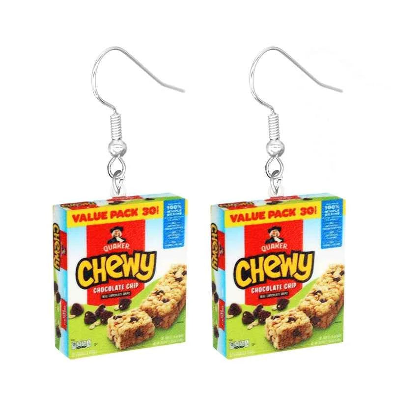 Earrings for Women 2D Acrylic Cute Snacks Girls Foods Funny Candy Chocolate Cookies