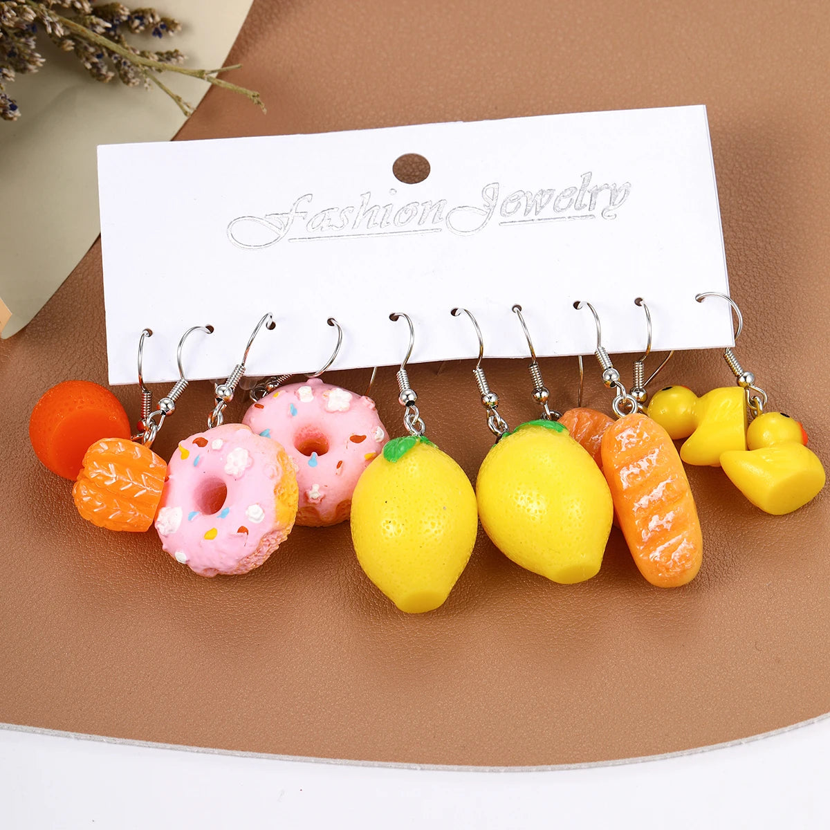 Fashion Cartoon Colorful Design Earrings Set for Women Cute Food Drink Animal Dopamine Dangle Earring Trendy Girls Jewelry Gifts