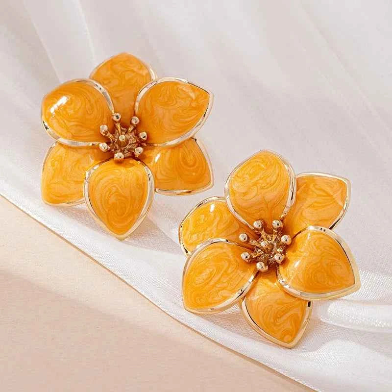 Simple Oil Drop Flower Earrings For Women Girls Geometric Ear Accessories Fashion Jewelry Holiday Party Gift OL E572