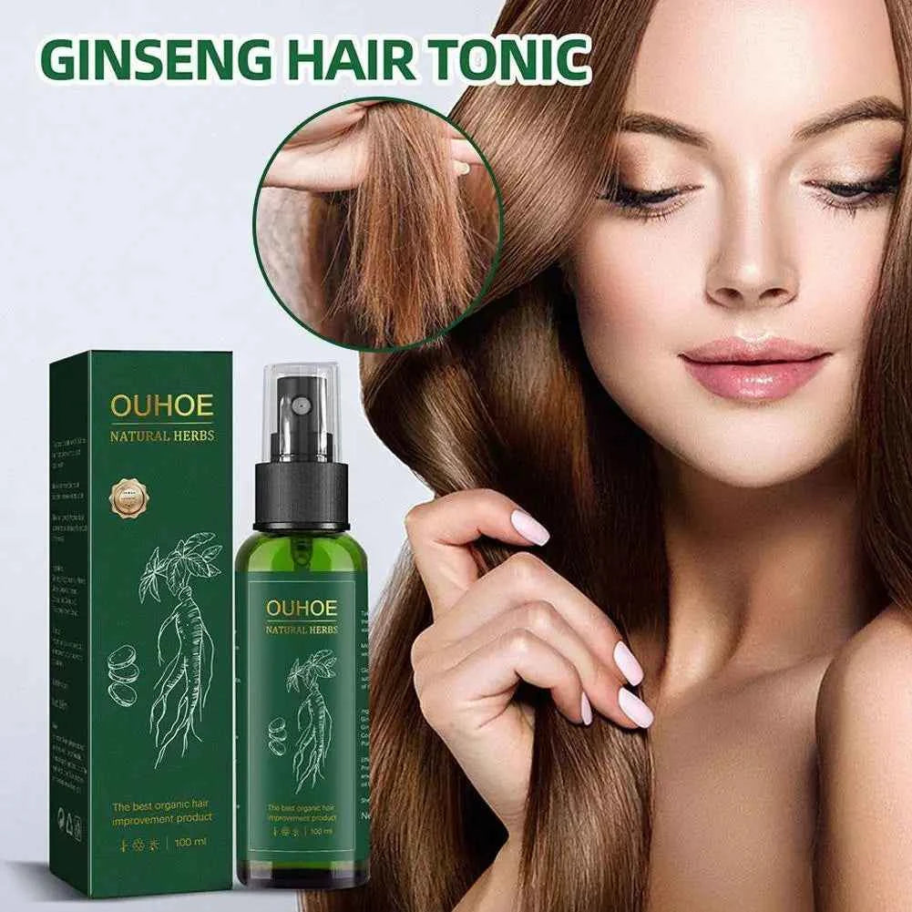 2pcs*100ml Ginseng Hair Serum For Men Women Nourishes Scalp Strengthen Root Repair Damaged Hair Herbal Hair Care Spray