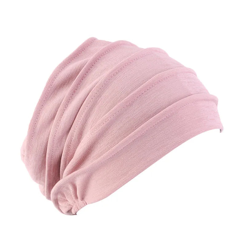 Women Cotton Slouch Beanie Chemo Cap Solid Color Bonnet Inner Hijabs Cap Muslim Head Wraps Femme Wrap Head Elastic Turban Hat