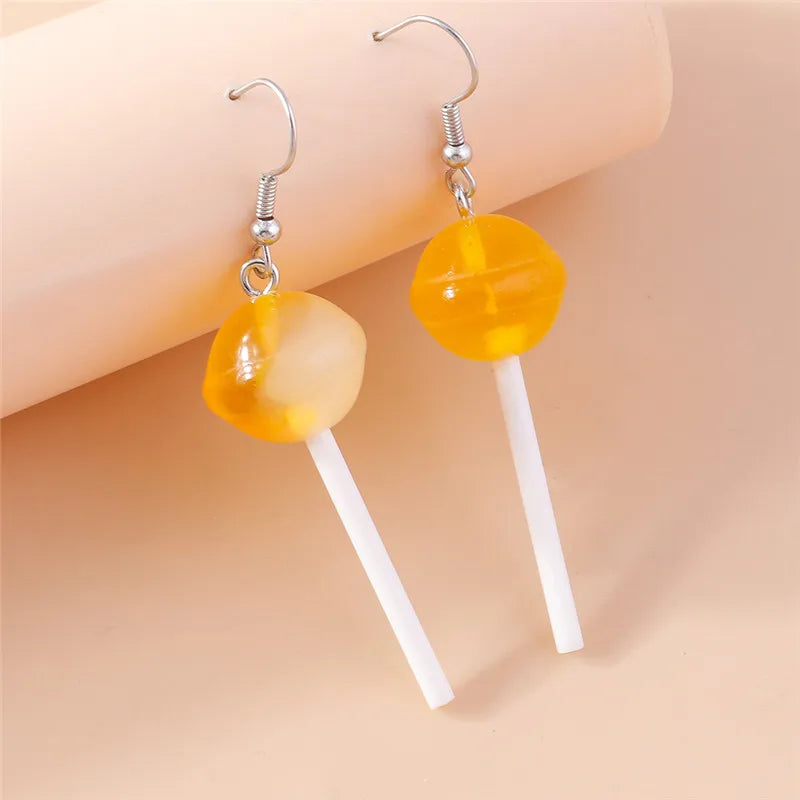 Aihua New In Women Earring Resin Funny Food Earrings French Fries Cookies Ice Cream Bread Hot Dog Pizza Chocolate Girl Kids Gift