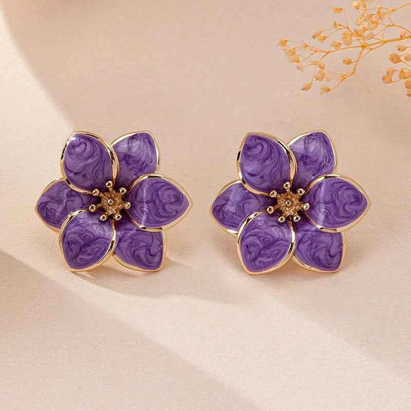 Simple Oil Drop Flower Earrings For Women Girls Geometric Ear Accessories Fashion Jewelry Holiday Party Gift OL E572