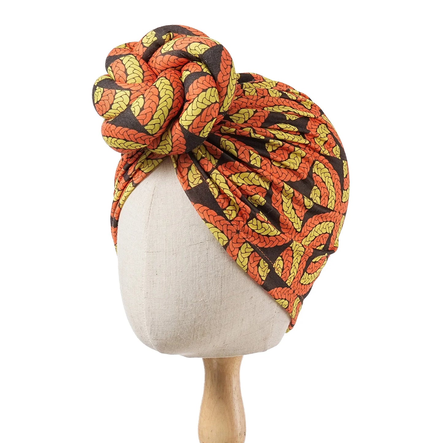 Pre-made Knot Turban, African Print Head Bonnet For Women's, Party Headwear - NamafadStore