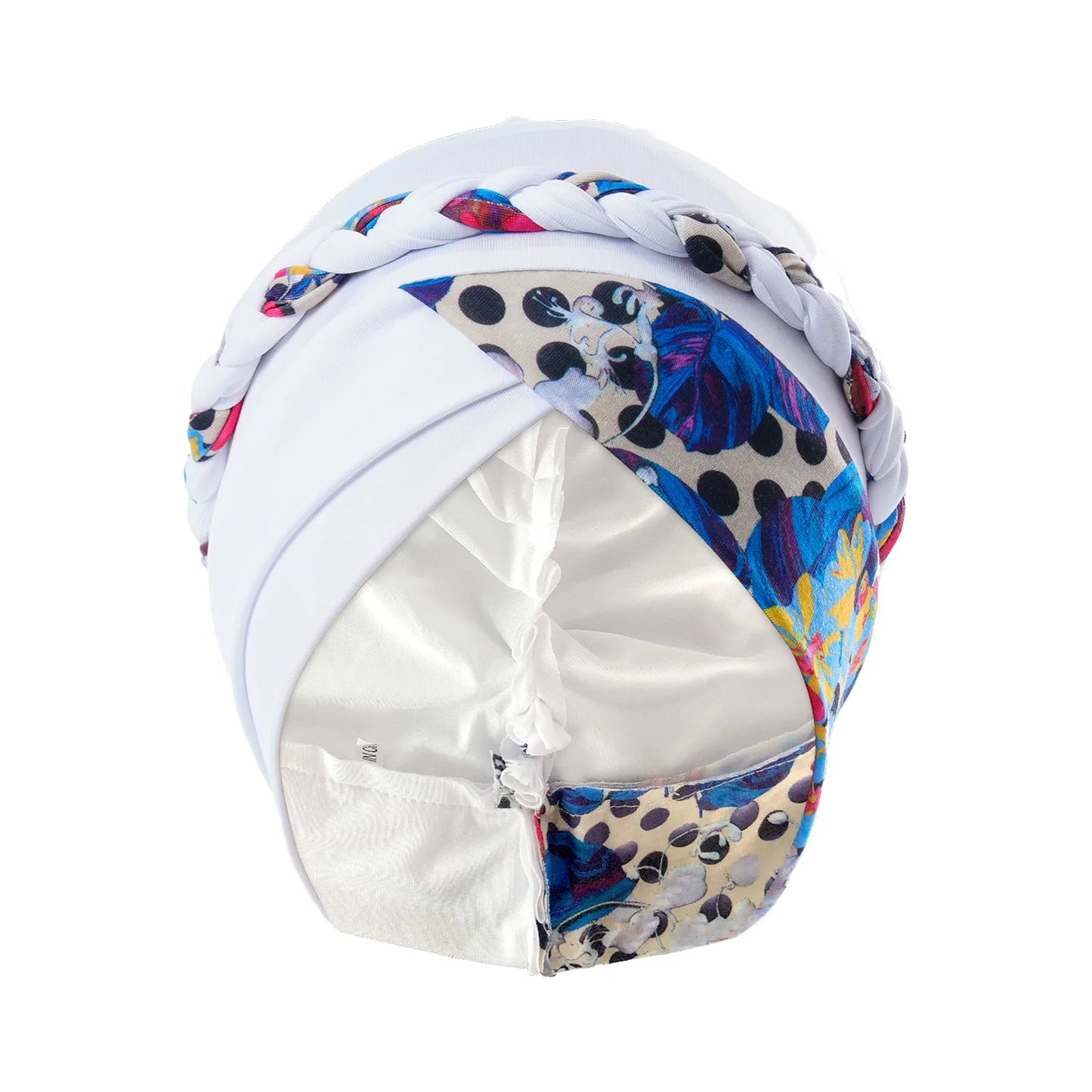 Boho Women Print Muslim Turban Scarf Braid Hijabs Cross Forehead Floral Headwear Arab Wrap Head Scarf Hair Accessories Hat - NamafadStore