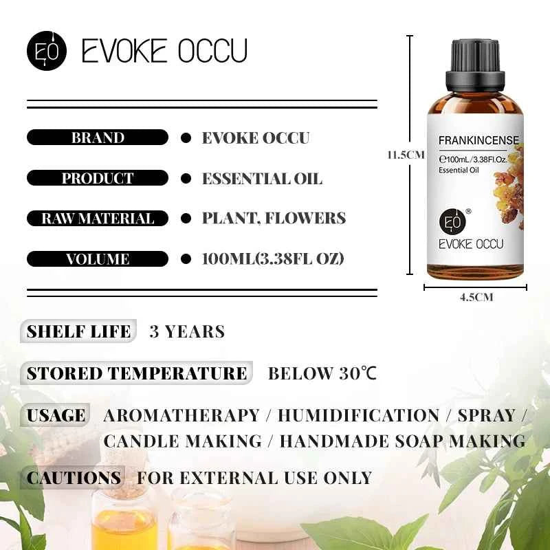 EVOKE OCCU100ML Essential Oils, Lavender Vanilla Eucalyptus Jasmine Rose Mint Oil for Diffuser, Humidifier, Scented Candle, Soap - NamafadStore