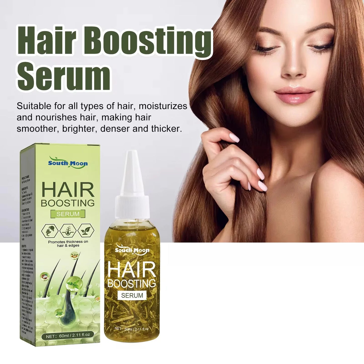 South Moon Hair Boosting Oil Anti Hair Break Prevent Alopecia Nourishing Scalp Dry Damaged Beard Hair Smoothing Tea Tree Essence - NamafadStore