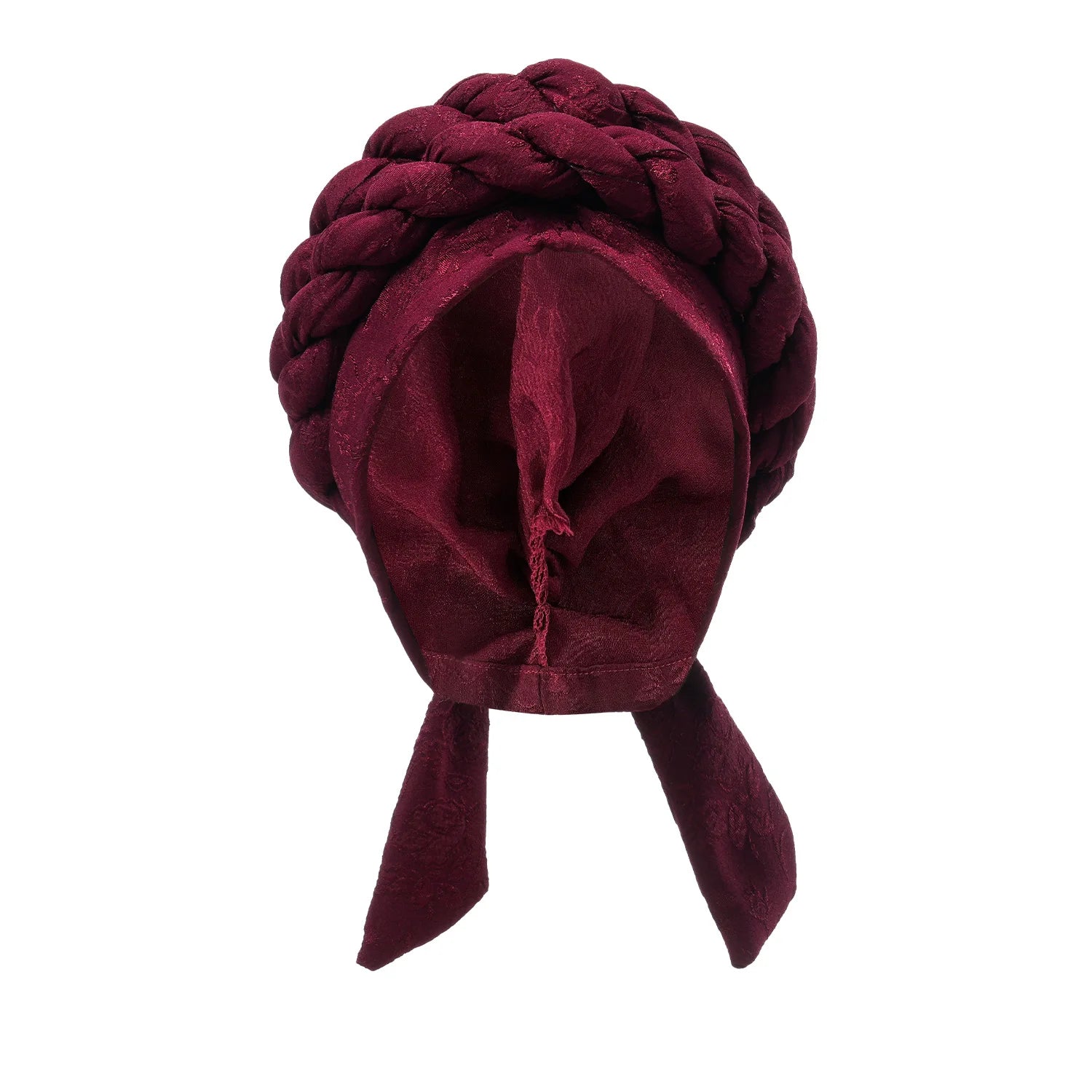 Solid Color Double Braids Turban Caps for Women Fashion Women Muslim Wrap Head Bonnet Headwear Braid Hat Turbante Mujer - NamafadStore