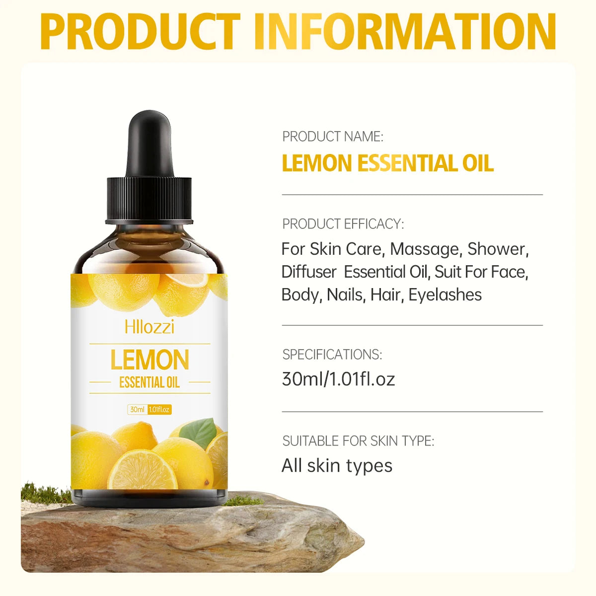 Lemon essential oil for humidifiers, aromatherapy machines, massage, skin care, body care, suitable for all skin types - NamafadStore