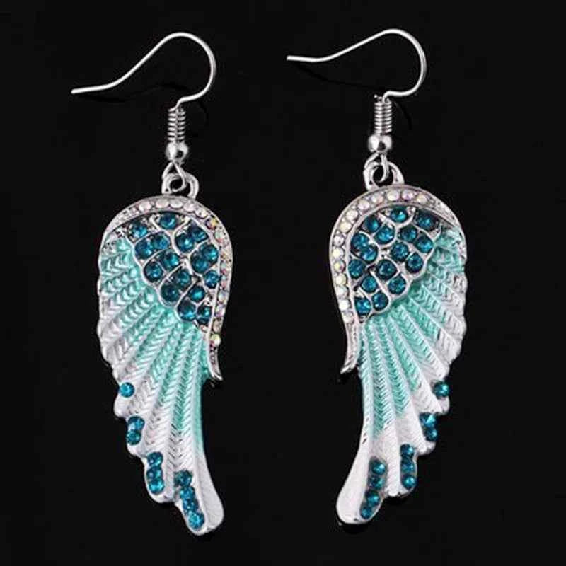 Fashion Income Ladies Angel Wings Earrings Personality Mid Length Multicolor Charm Jewelry Anniversary Birthday Party Gifts