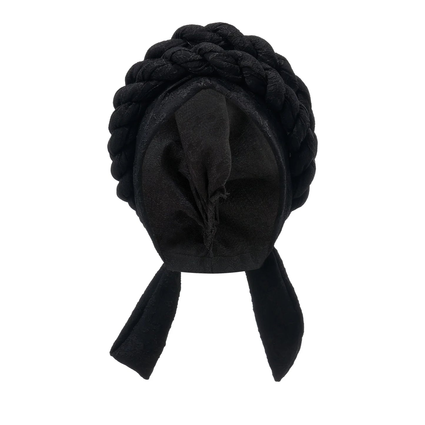 Solid Color Double Braids Turban Caps for Women Fashion Women Muslim Wrap Head Bonnet Headwear Braid Hat Turbante Mujer - NamafadStore