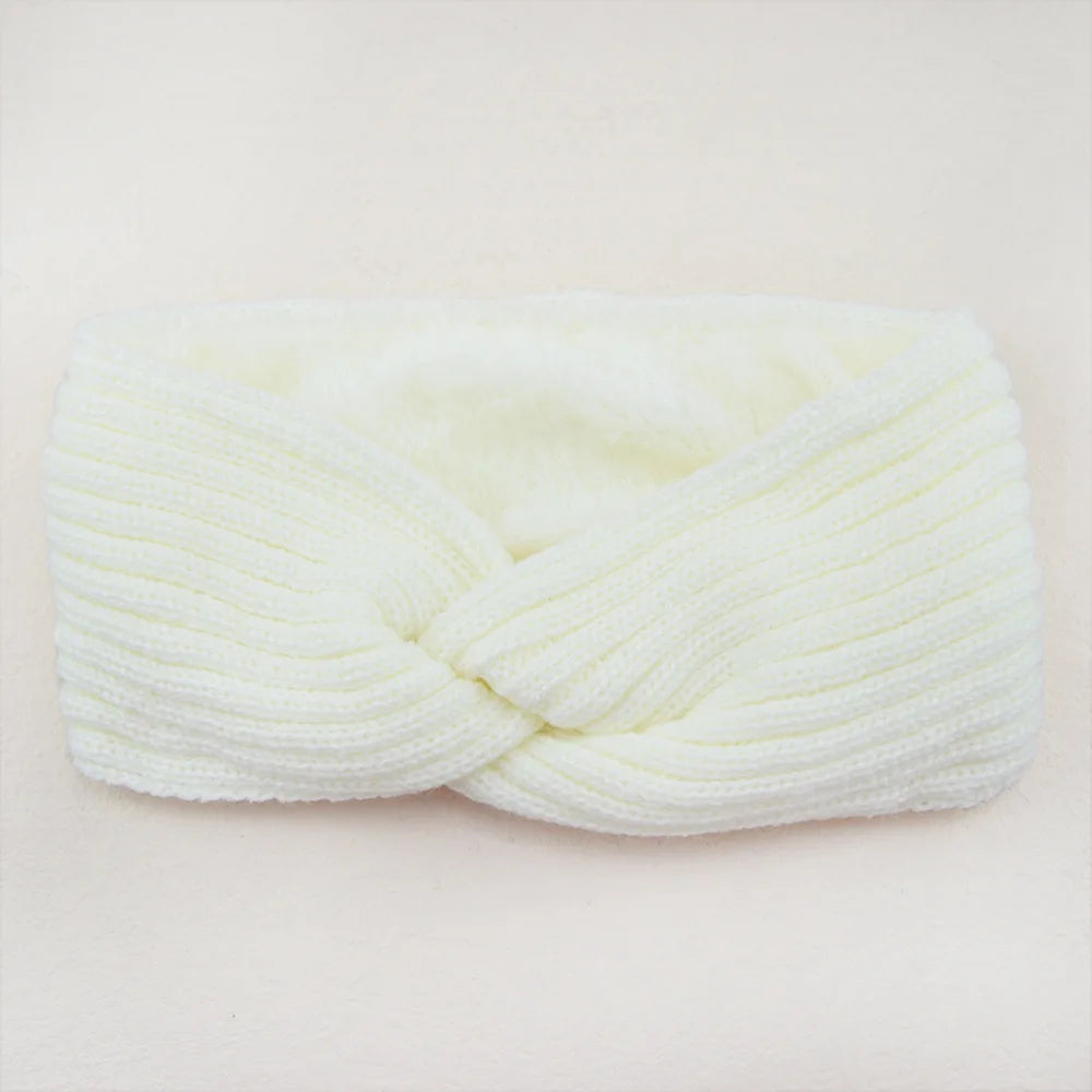Winter Knitted Headbands for Women Warm Woolen Knitting Ear Warmer Cross Knot Turban Headwear Girls Hair Band Hair Accessories - NamafadStore