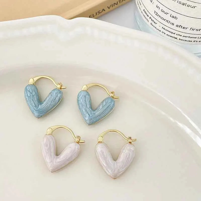 Korean Fashion Heart Drop Earrings For Women Jewelry 2025 Trending Creative Women's Earrings Ear Buckle Accessories Pendientes