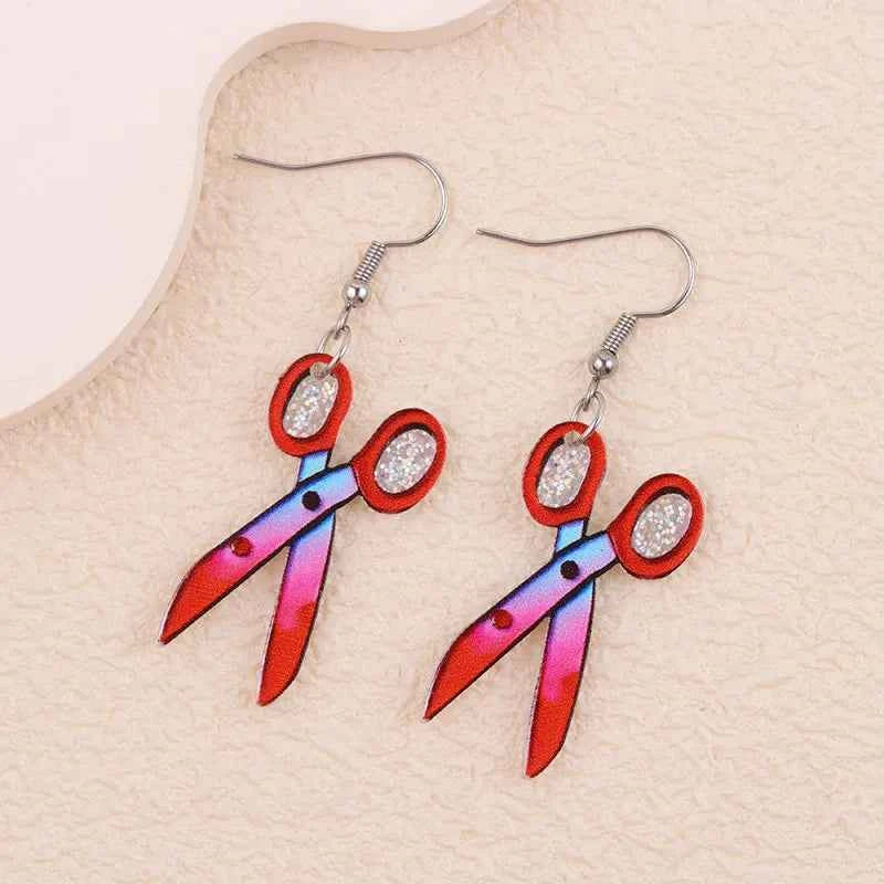 Hot selling Halloween earrings bloody scissors axes acrylic earrings personalized trend earrings for women