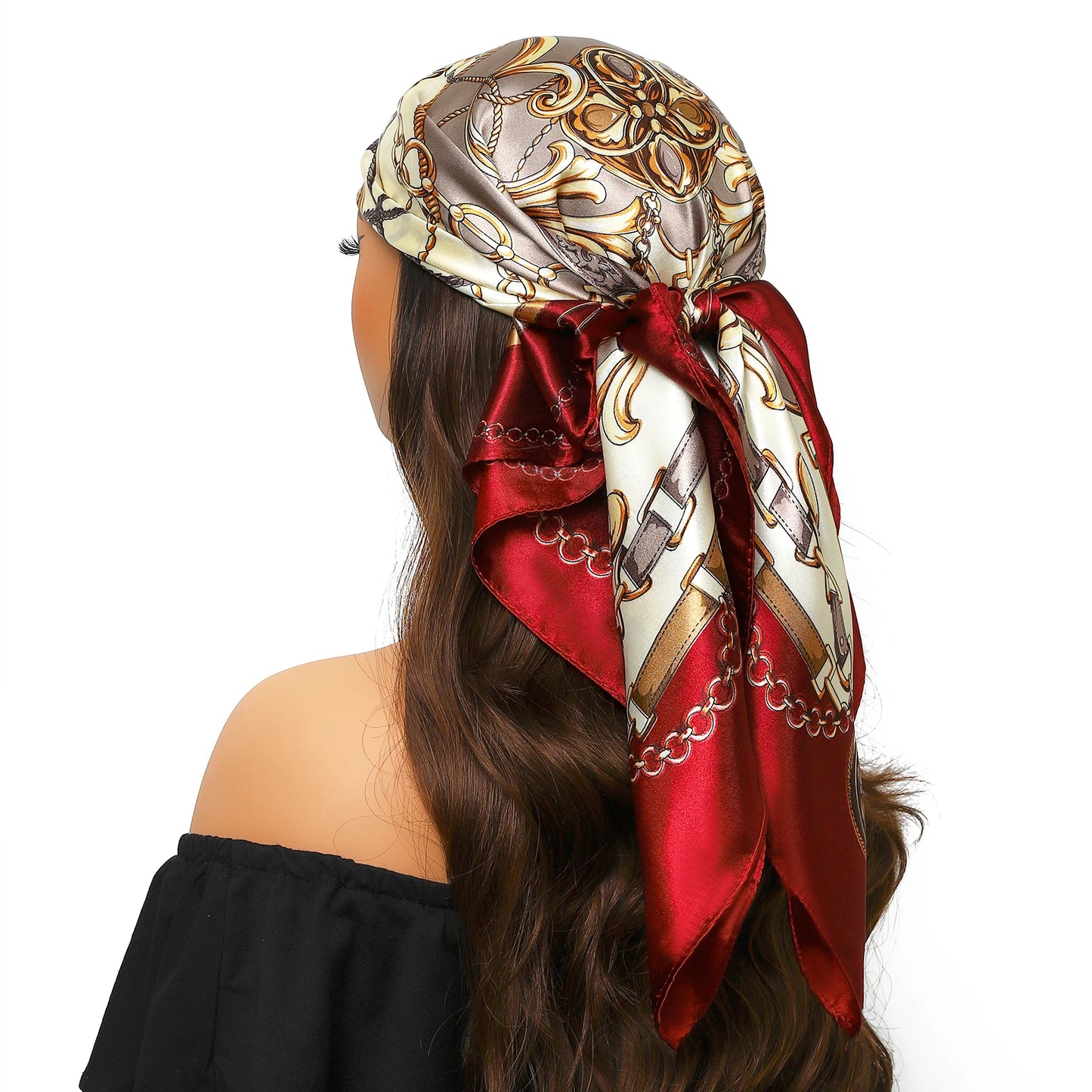 Luxury Brand Silk Scarf Fashion Foulard Satin Shawl Leopard 90*90cm Square Head Scarves Women Bandanna Pareo Headscarf