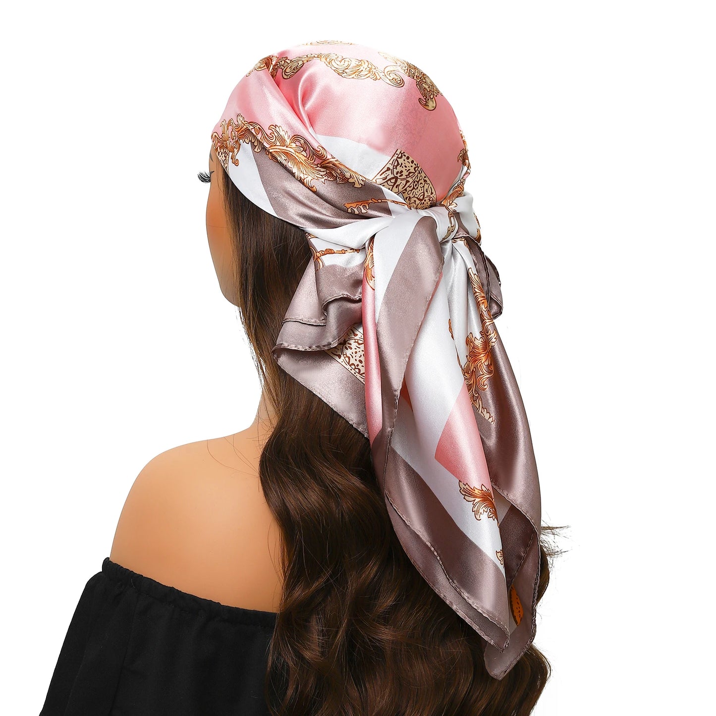 Luxury Brand Silk Scarf Fashion Foulard Satin Shawl Leopard 90*90cm Square Head Scarves Women Bandanna Pareo Headscarf