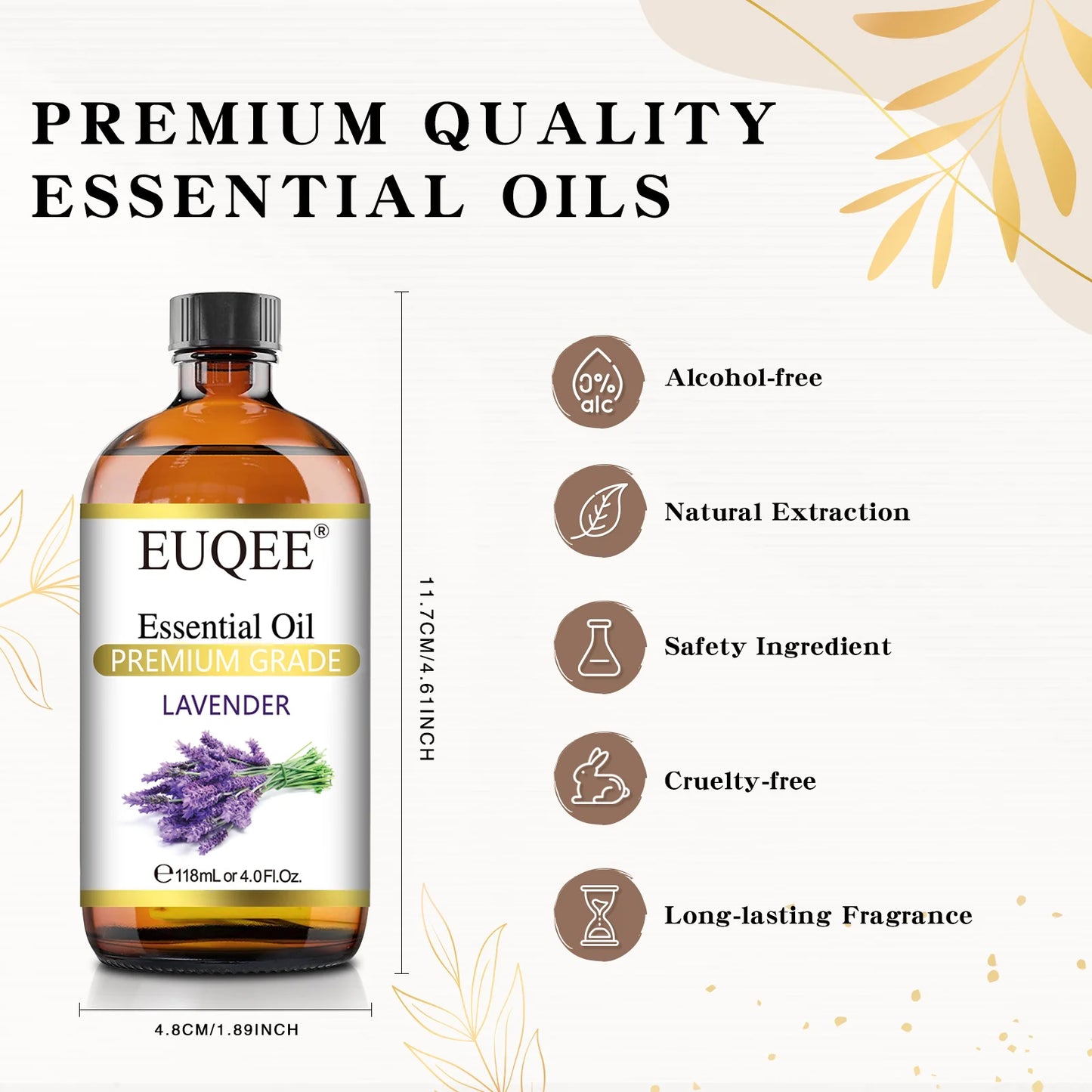 EUQEE 4 Fl Oz Essential Oils for Aromatherapy Humidifiers Aromatic Diffuser Making Scents Candle Handmade Soap Home Fragrance - NamafadStore