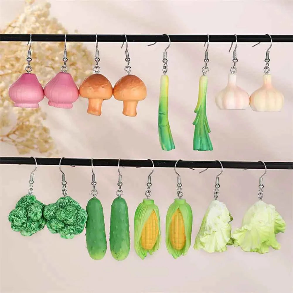 Bohemia Earrings Simulated Vegetable Dangle Earring Korean Style Broccoli Cute Earrings Lettuce, Onion Mushroom Earrings