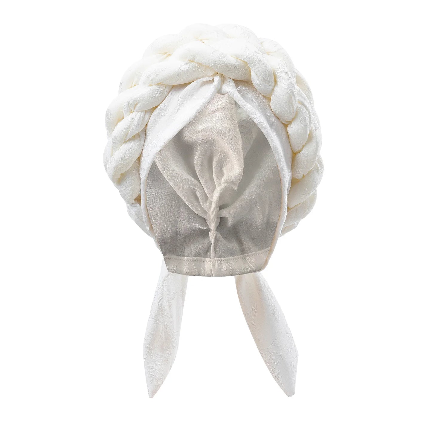 Solid Color Double Braids Turban Caps for Women Fashion Women Muslim Wrap Head Bonnet Headwear Braid Hat Turbante Mujer - NamafadStore