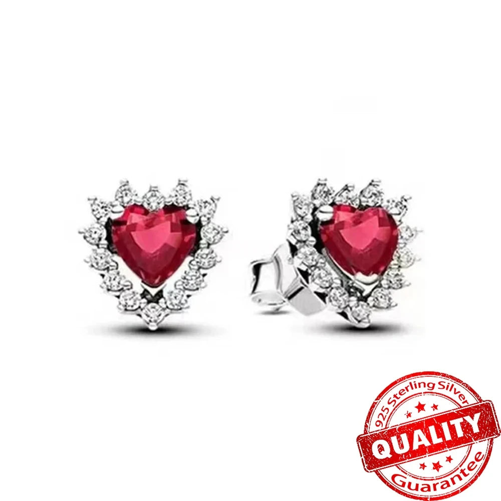 romantic 925 Sterling Silver Strawberry Rose Cherry Apple Wine Glass Red Earrings Colorful And Exquisite Niche Gifts