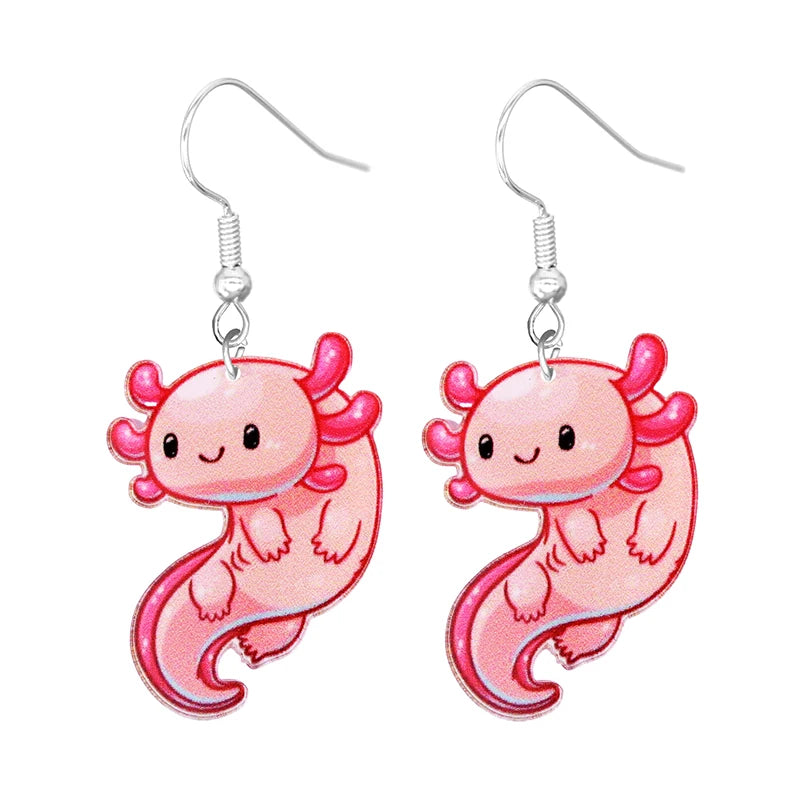 Cute Cat Design Dangle Earrings Acrylic Jewelry Adorable Gift For Women Girls Daily Casual Frog Bee Pig Hamster