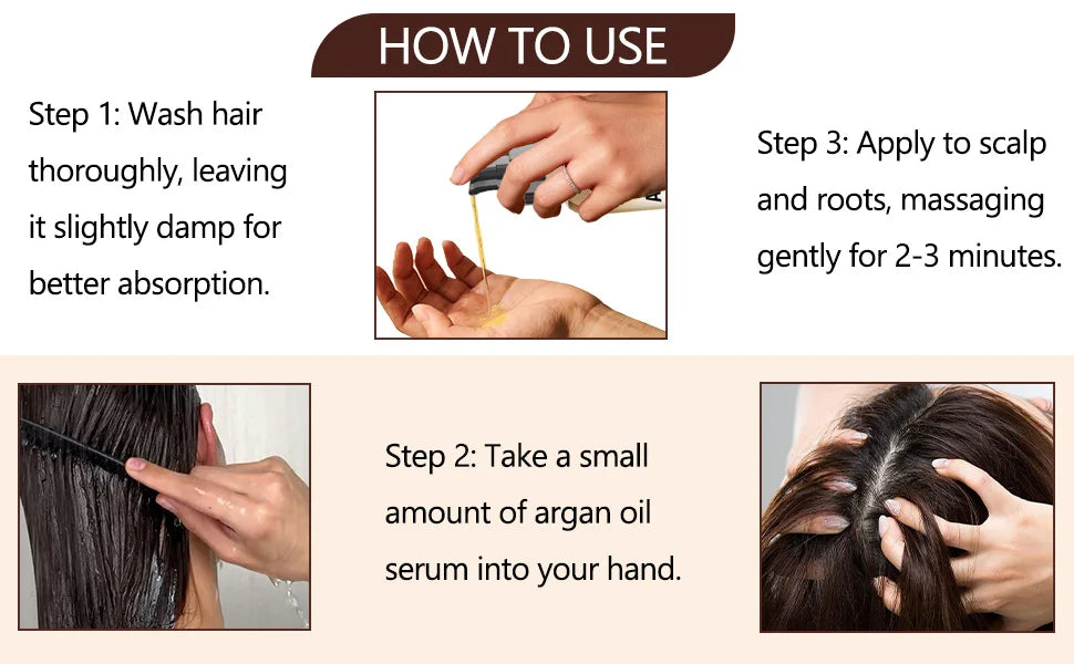 100ml Natural Argan Oil Hair Serum Repair Strengthening Moisturize Shiny Hair Healthy Scalps Treatment Care Conditioner - NamafadStore