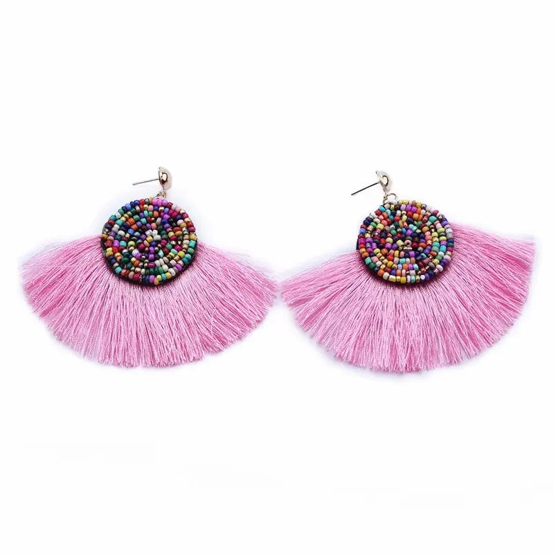 Pink Color Dangle Earrings for Women Korean Fashion Flower Long Hanging Earrings Butterfly Heart Pendants Twist Drop Earrings