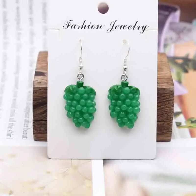 Earring For Women Resin Handmade Cartoons Animals Fruits Vegetables Kawaii Drop Earrings Funny Gifts