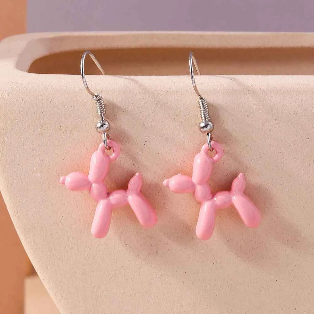 New Cute Colorful Creative Puppy Dog Earrings For Women Girls Simple Cartoon Animal Earring Pendants Lovely Jewelry Accessories