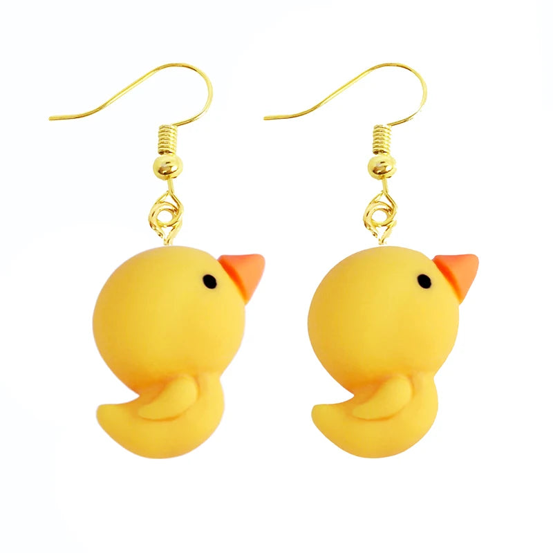 Earring For Women Resin Drop Funny Custom Cute Girls Gift Eardrop Kids Animal Duck Rabbit Flamingo Bird Jellyfish Cat