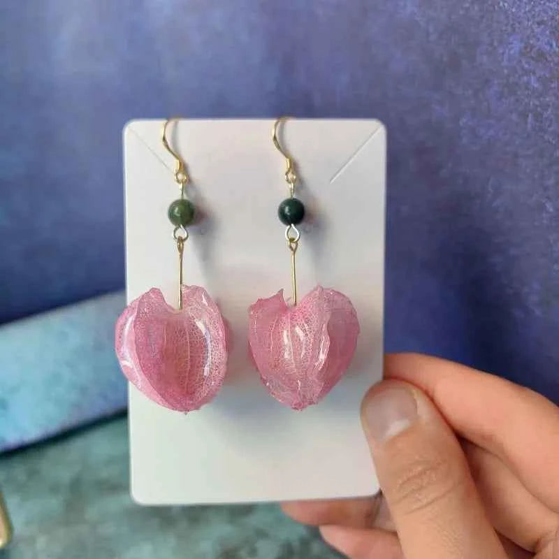 Multicolor Natural Flower Earrings Handmaking Epoxy Resin Natural Flower Earrings Unique Plant Earring Floral Jewelry Wholesale