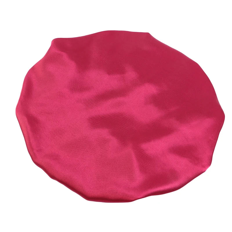 Extra Large Silky Satin Hair Bonnet For Women Thick Hair Sleep Cap Elastic Band Beanie African Headwrap Flower Turban Chemo Caps