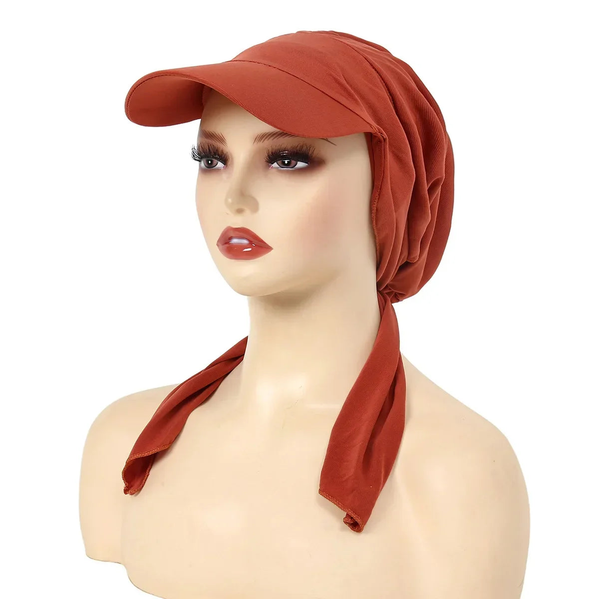 Fashion Muslim Floral Print Hijab Turban Hat for Women Visor Baseball Cap Sun Hats Headscarf Scarf Brim Femme Scarves Bandanas - NamafadStore