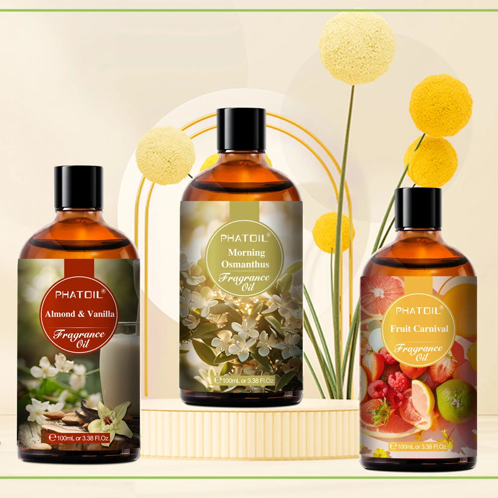 PHATOIL Almond & Vanilla Fragrance Oil For Diffuser Aromatherapy 100ml Fruit Carnival Premium Orchid Dreamscape Aroma Oils - NamafadStore