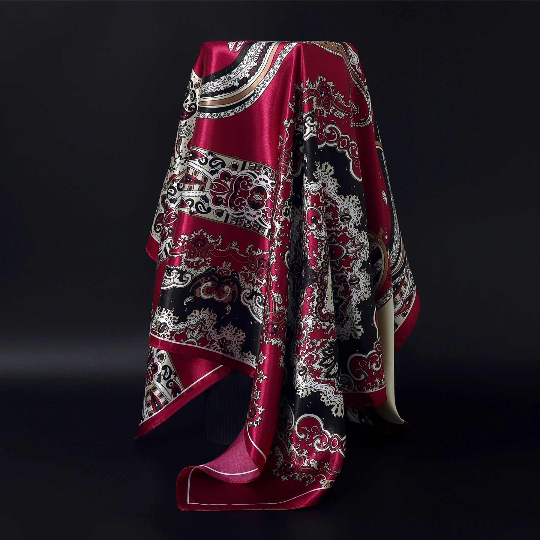 1 piece 35.4 inches Women Shawls Fashion print Summer Kerchief Luxury Brand 90X90CM Bandanna New Foulard Satin Square Headcloth - NamafadStore