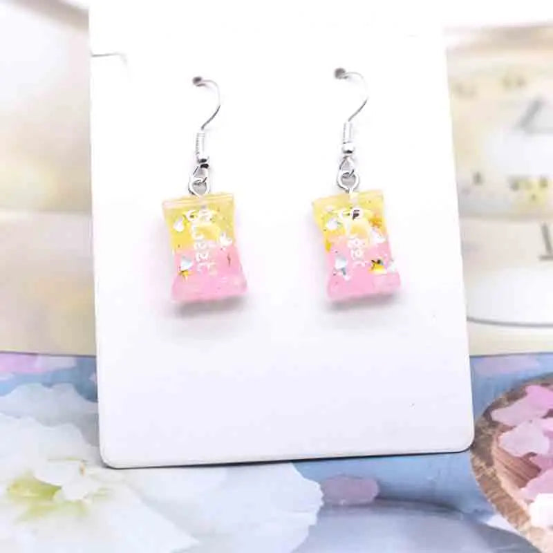 Earring For Women Resin Handmade Cute Animals Ice Cream Drinks Candy Fruits Pissa Drop Earrings Funny Gift