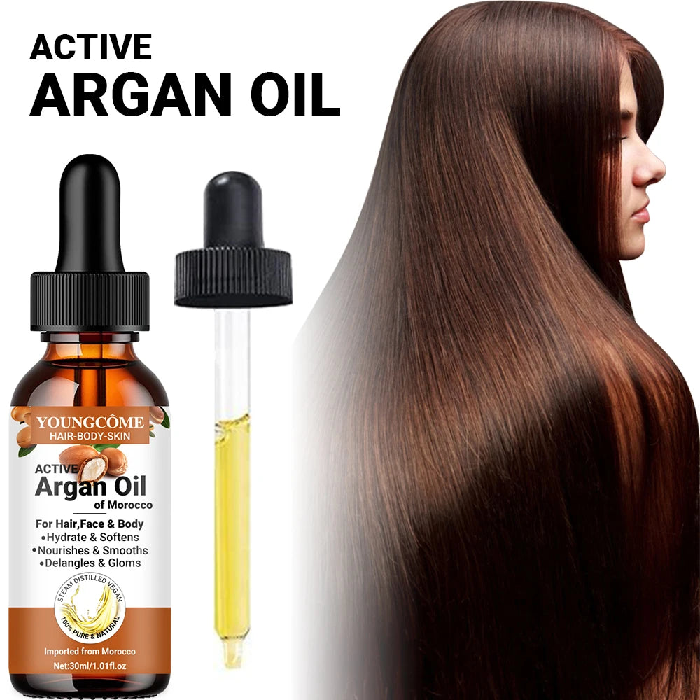 Morocco Argan Hair Oil Care Essence Nourishing Moisturizer Face Repair Improve Split Hair Younger Firming Lifting Skincare - NamafadStore