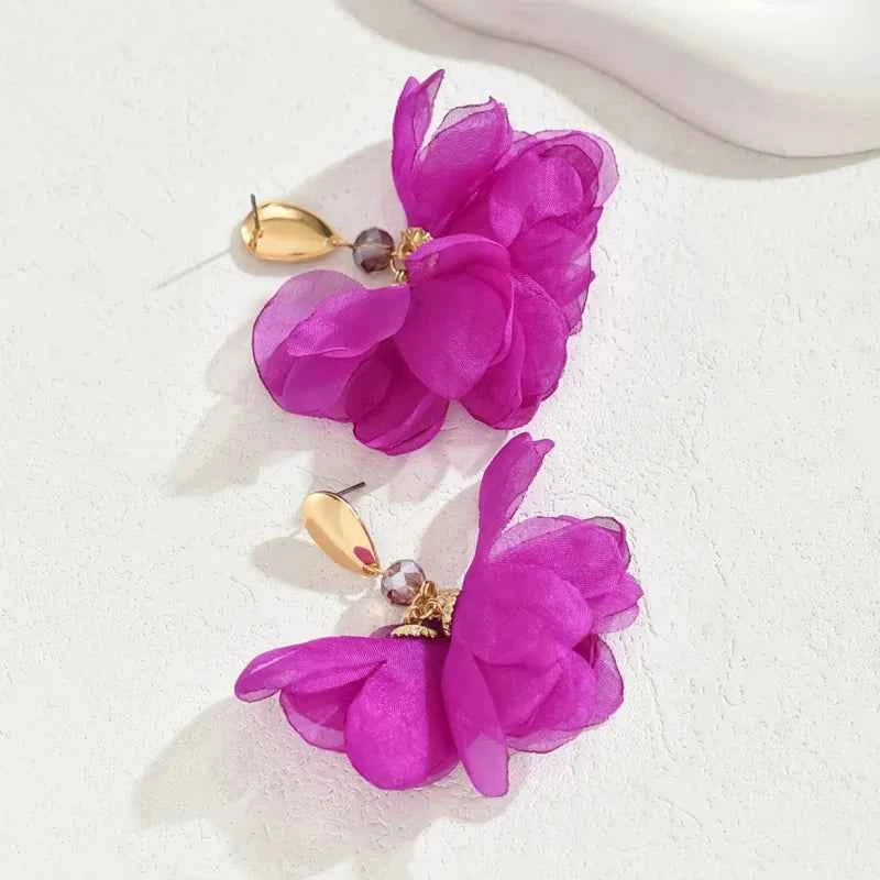 Luxury Flower Designer Earrings for Women Korean Stylish Plant Earrings Jewelry Mothers Day Gifts 2025